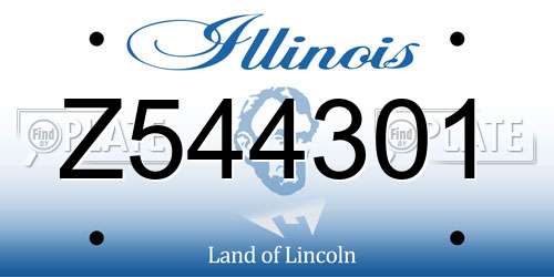 Z544301 Illinois License Plate