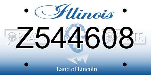 Z544608 Illinois License Plate