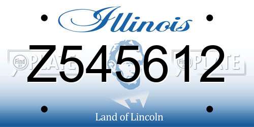 Z545612 Illinois License Plate