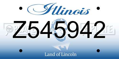 Z545942 Illinois License Plate