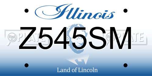 Z545SM Illinois License Plate