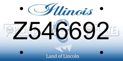Z546692 Illinois License Plate