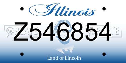 Z546854 Illinois License Plate