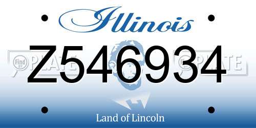 Z546934 Illinois License Plate