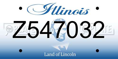 Z547032 Illinois License Plate