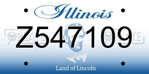 Z547109 Illinois License Plate