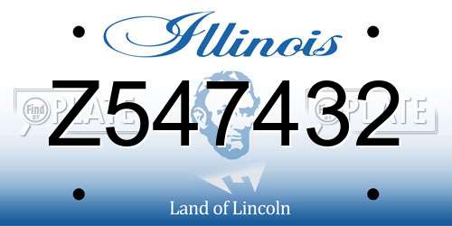 Z547432 Illinois License Plate