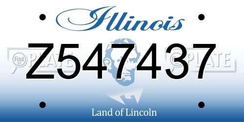 Z547437 Illinois License Plate