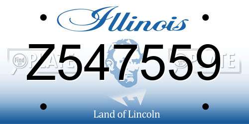 Z547559 Illinois License Plate