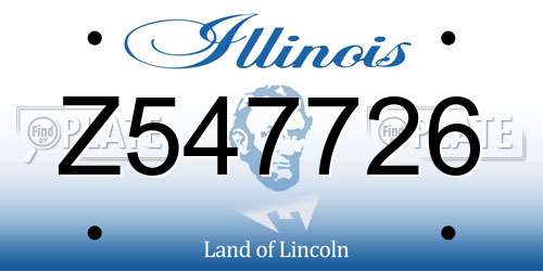 Z547726 Illinois License Plate