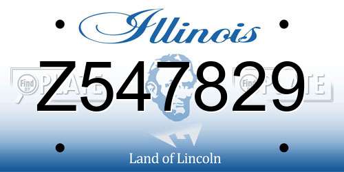 Z547829 Illinois License Plate
