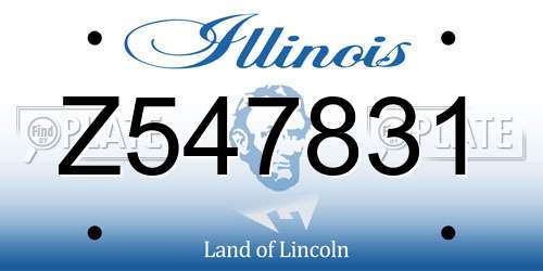 Z547831 Illinois License Plate