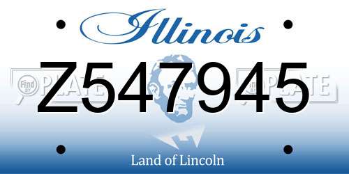 Z547945 Illinois License Plate