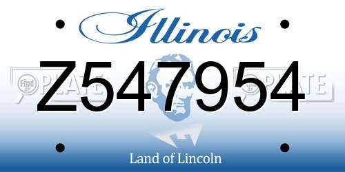 Z547954 Illinois License Plate