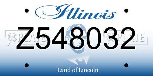 Z548032 Illinois License Plate