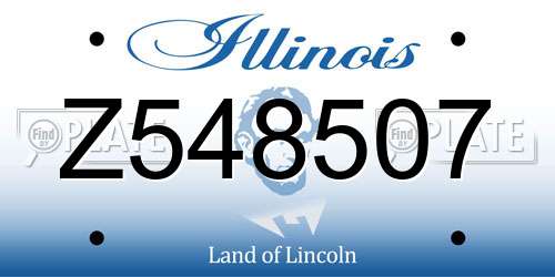 Z548507 Illinois License Plate
