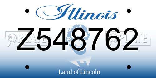 Z548762 Illinois License Plate