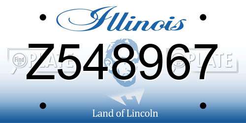 Z548967 Illinois License Plate