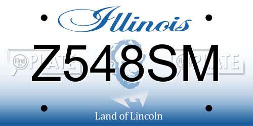 Z548SM Illinois License Plate