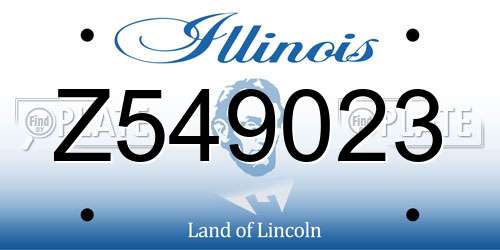Z549023 Illinois License Plate