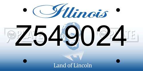 Z549024 Illinois License Plate