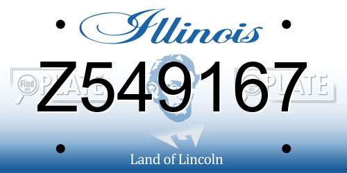 Z549167 Illinois License Plate