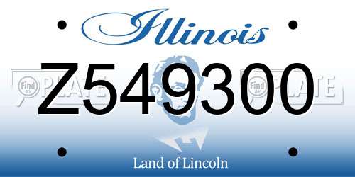 Z549300 Illinois License Plate