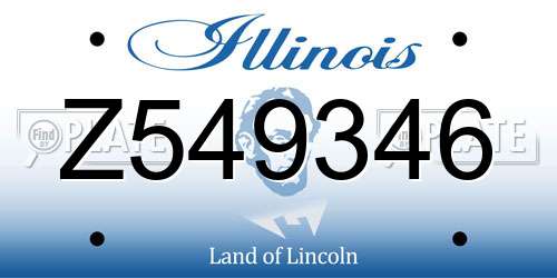 Z549346 Illinois License Plate