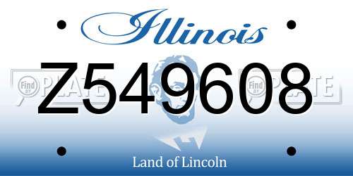 Z549608 Illinois License Plate