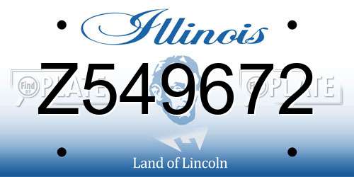 Z549672 Illinois License Plate