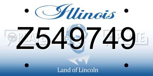 Z549749 Illinois License Plate