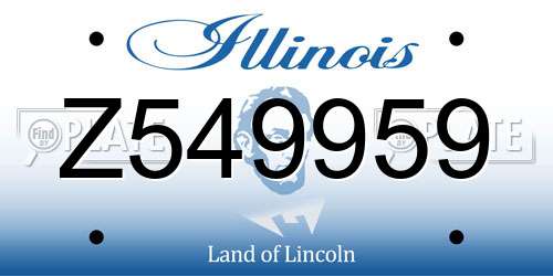 Z549959 Illinois License Plate