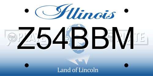 Z54BBM Illinois License Plate