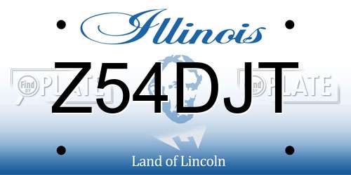 Z54DJT Illinois License Plate