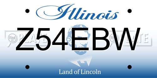 Z54EBW Illinois License Plate