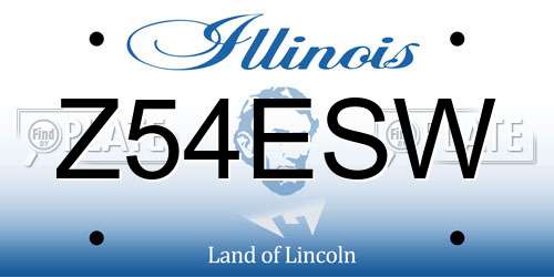 Z54ESW Illinois License Plate