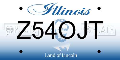 Z54OJT Illinois License Plate