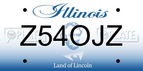 Z54OJZ Illinois License Plate