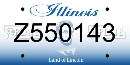Z550143 Illinois License Plate