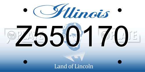 Z550170 Illinois License Plate
