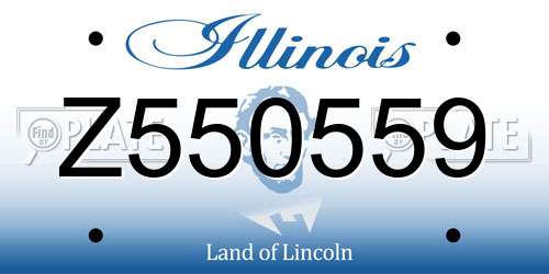 Z550559 Illinois License Plate