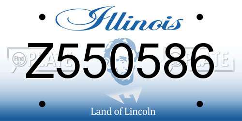 Z550586 Illinois License Plate