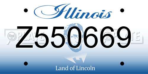 Z550669 Illinois License Plate
