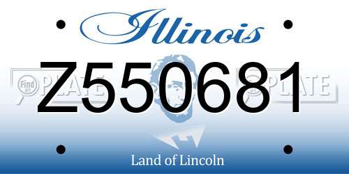 Z550681 Illinois License Plate