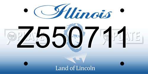 Z550711 Illinois License Plate