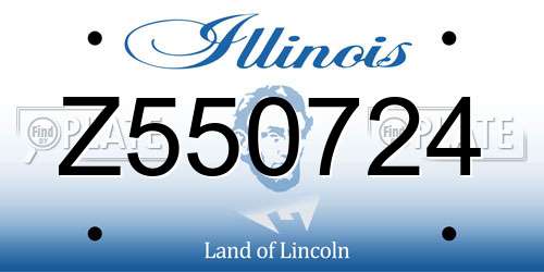 Z550724 Illinois License Plate