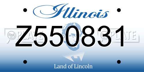 Z550831 Illinois License Plate