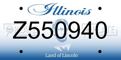 Z550940 Illinois License Plate