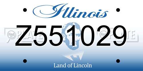 Z551029 Illinois License Plate