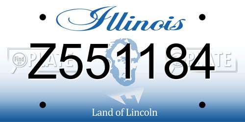 Z551184 Illinois License Plate